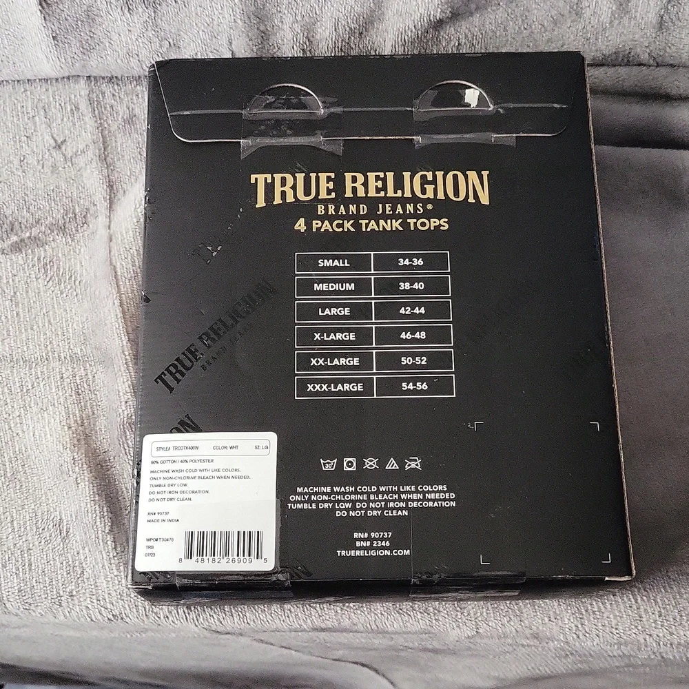 True Religion white Ribbed Mens tank tops